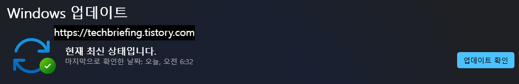 이미지 3. 윈도우 업데이트 확인