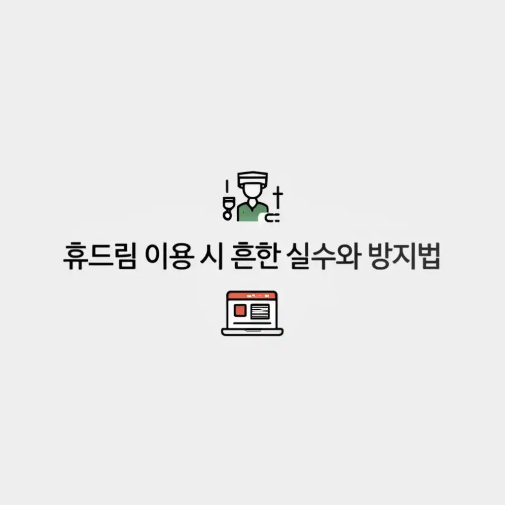 육군 휴드림 이용 시 발생할 수 있는 흔한 실수를 경고하는 이미지