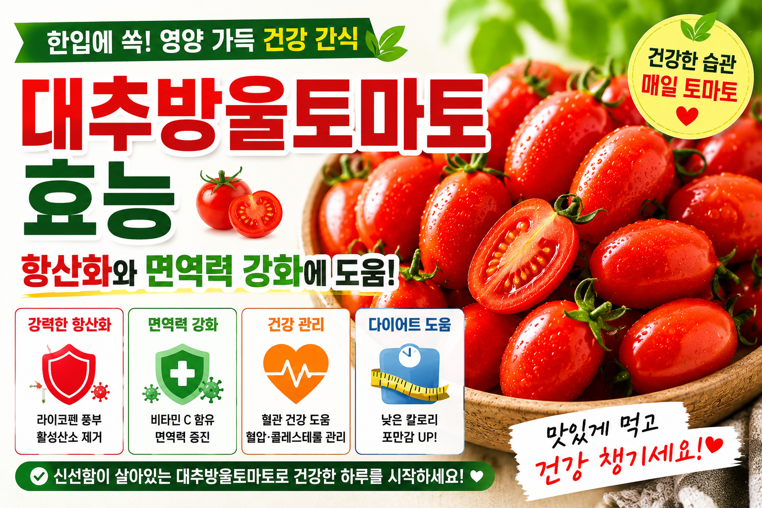 대추 방울토마토 효능｜항산화와 면역력 강화에 도움되는 건강 간식