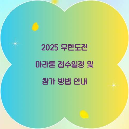 2025 무한도전 마라톤 접수