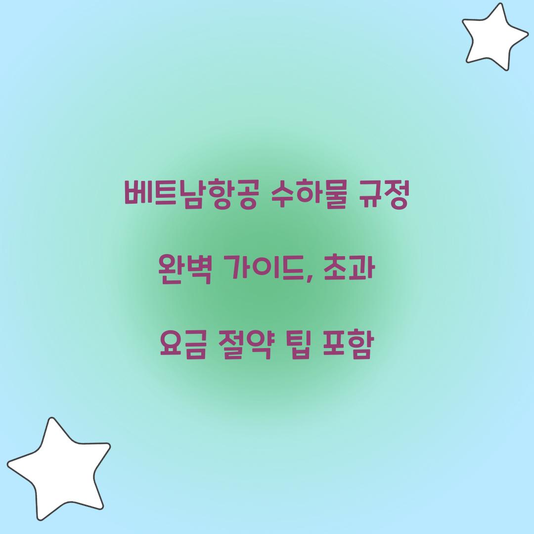 베트남항공 수하물 규정