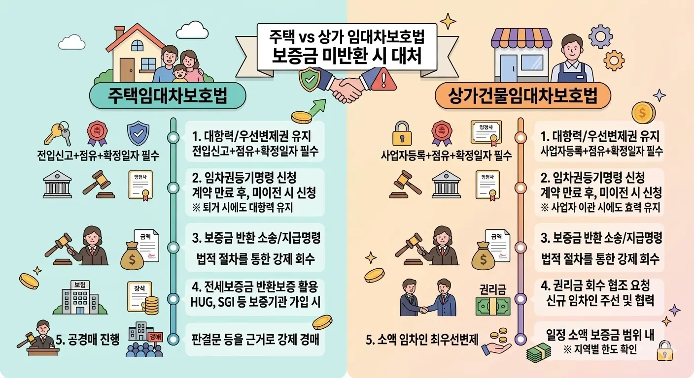 주택임대차보호법 상가건물임대차보호법 보증금 못받을때