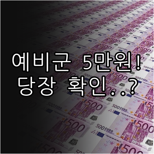 동미참 예비군 훈련 보상비 5만원 인..