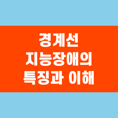 경계선 지능장애의 특징과 이해