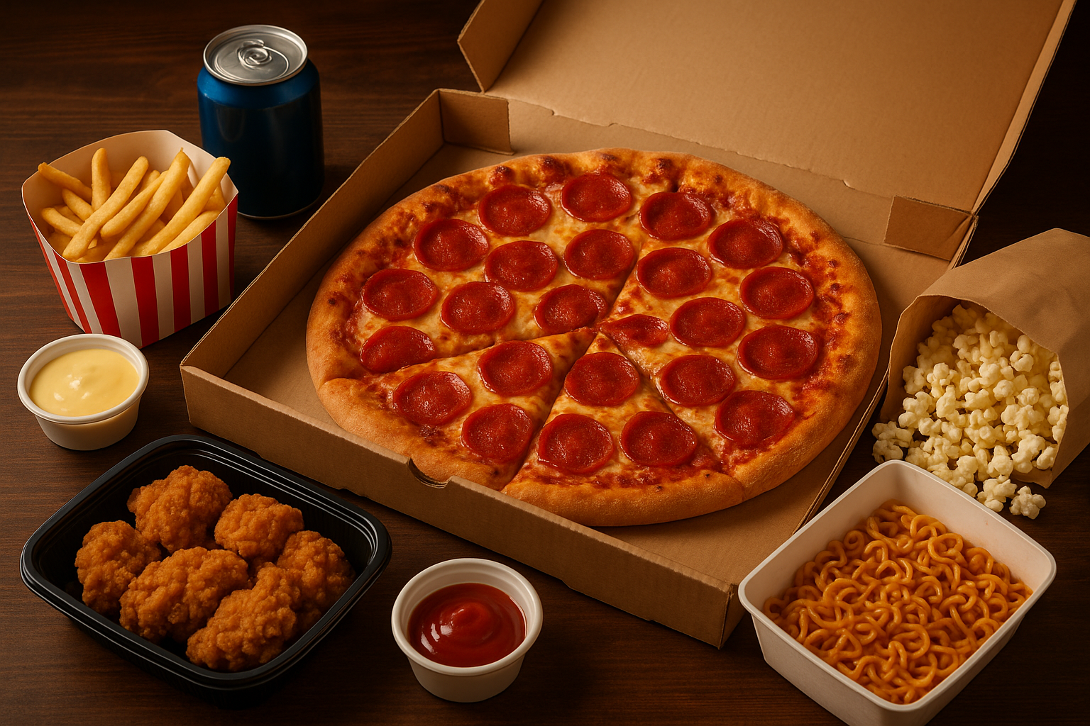 피자,치킨,등등 (야식 이미지)