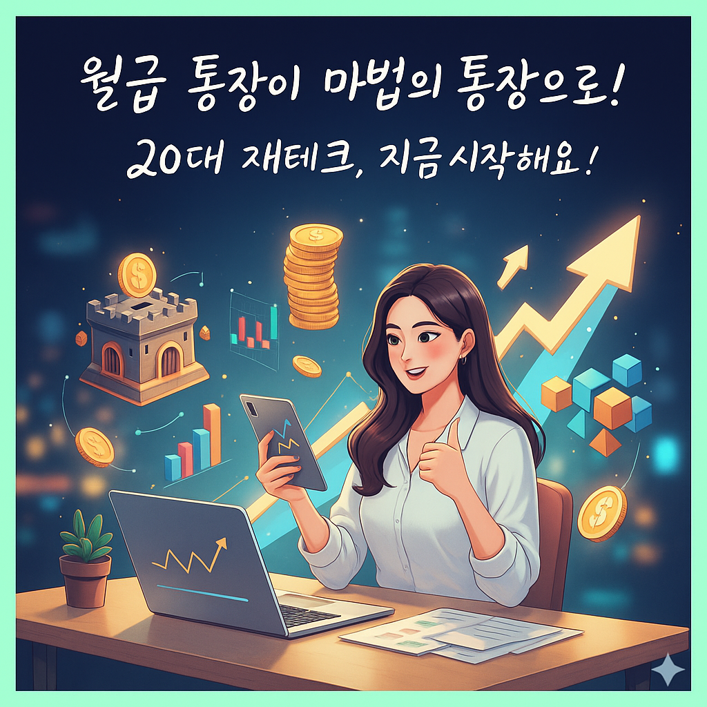 모바일로 재테크하며 만족해 하는 젋은 여성