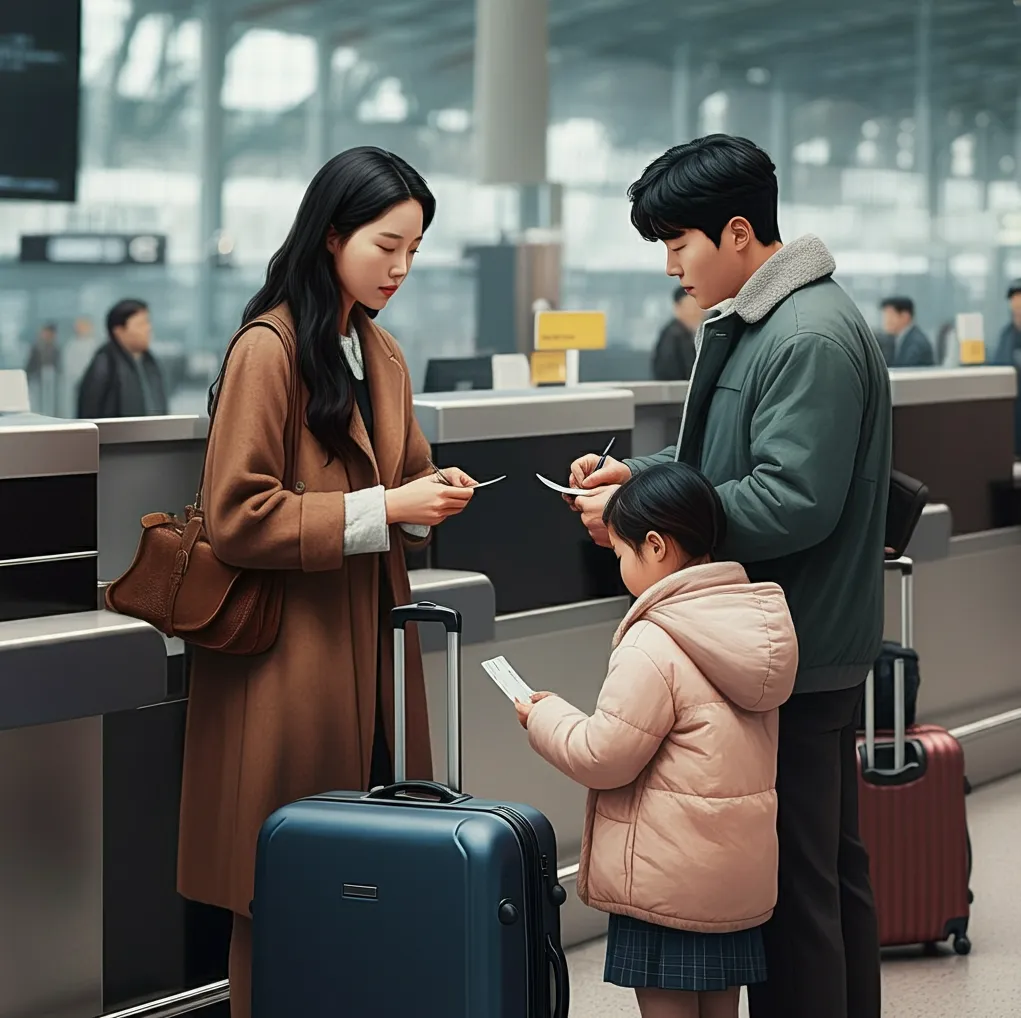 입국신고서-작성하는-한국인가족02