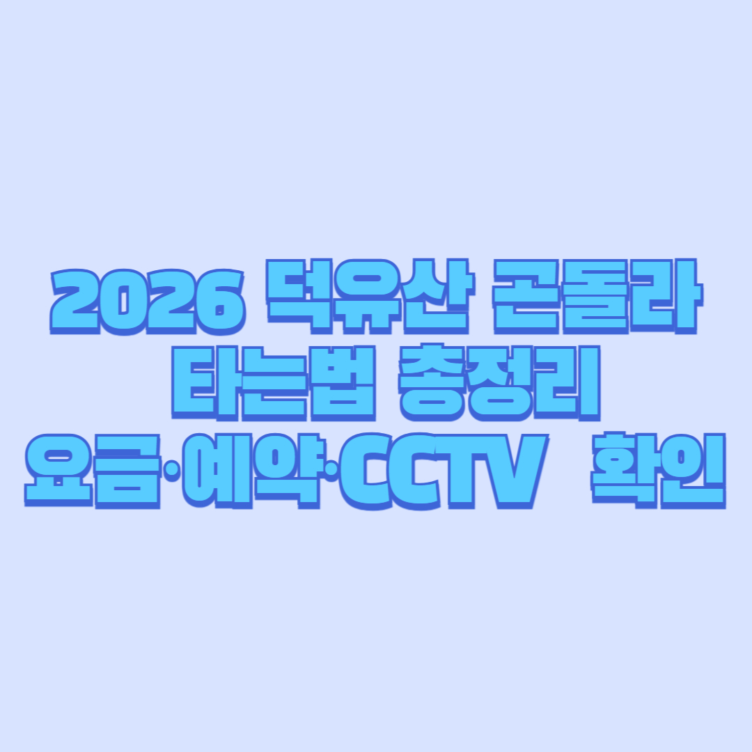 2026 덕유산 곤돌라 타는법 총정리|요금·예약·CCTV 확인법