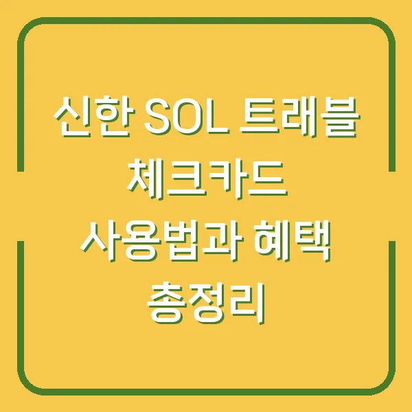 신한 SOL 트래블 체크카드 사용법과 혜택 총정리