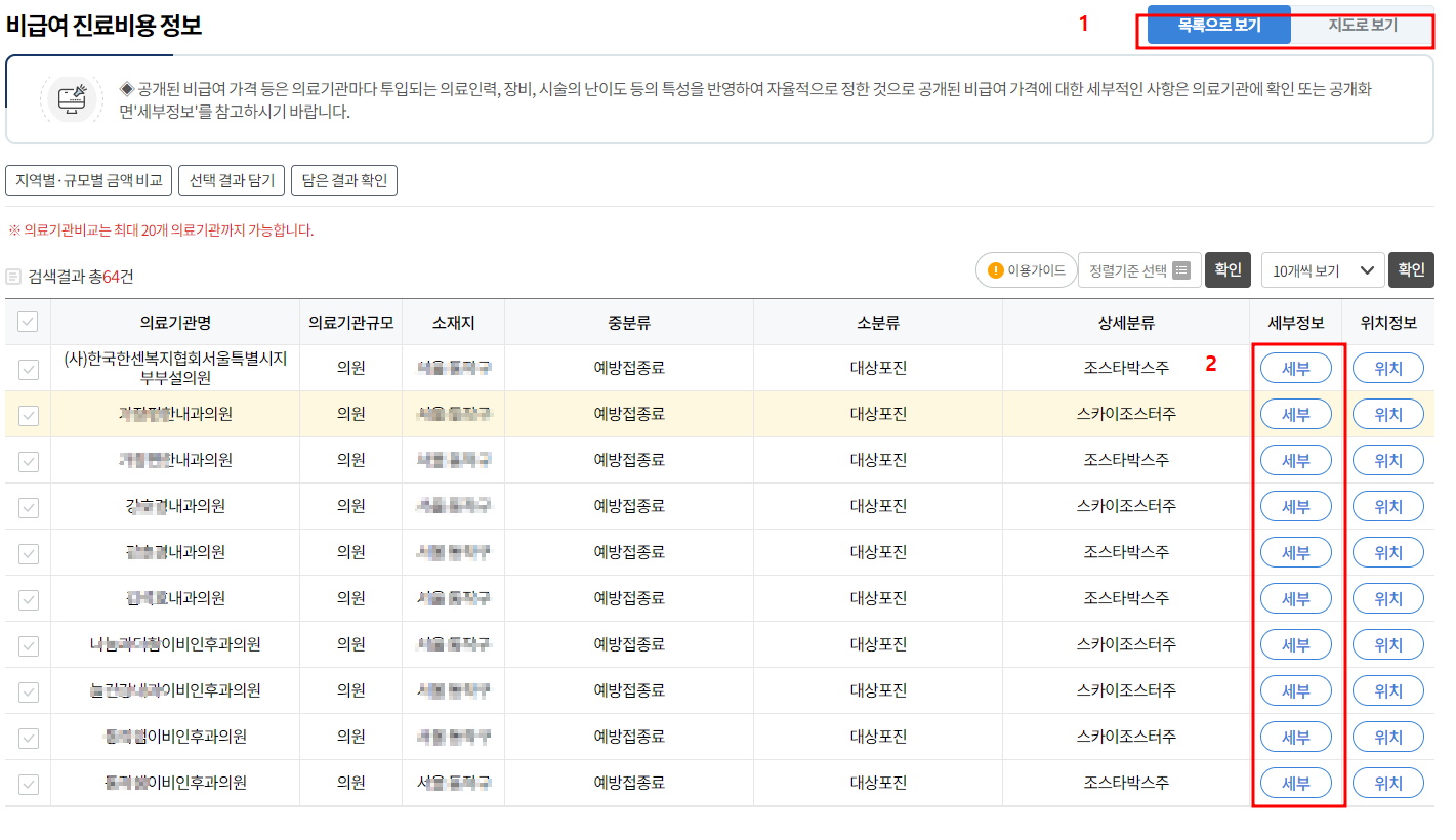 대상포진 예방 접종 가격 