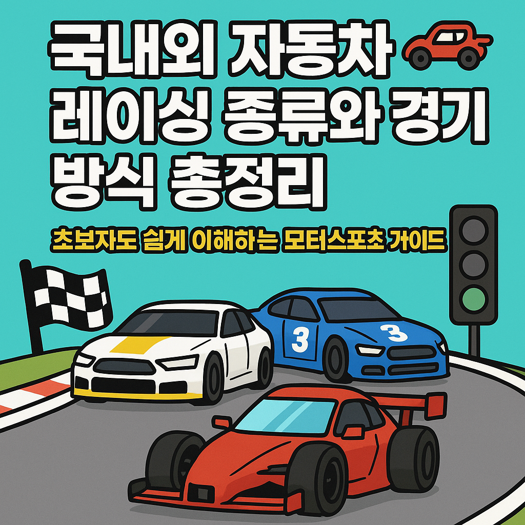 국내외 자동차 레이싱 종류와 경기 방식 총정리 문구와 자동차 이미지