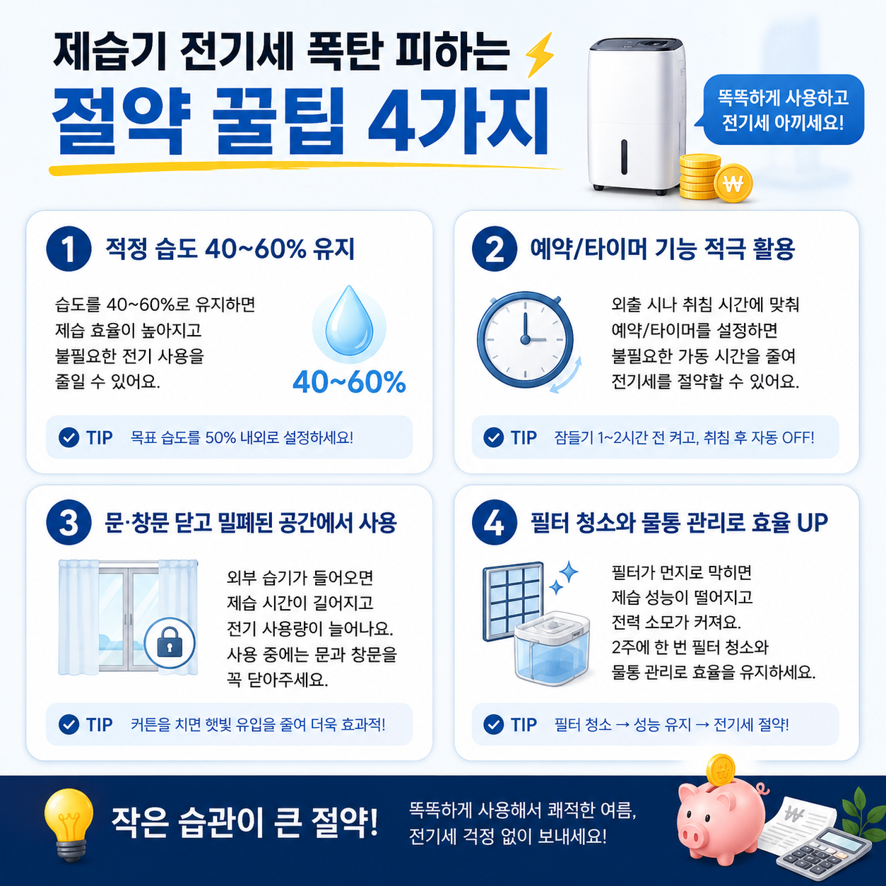 제습기 전기세 폭탄 피하는 절약 꿀팁 4가지