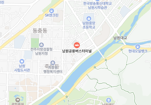 남원공용버스터미널 위치-지도