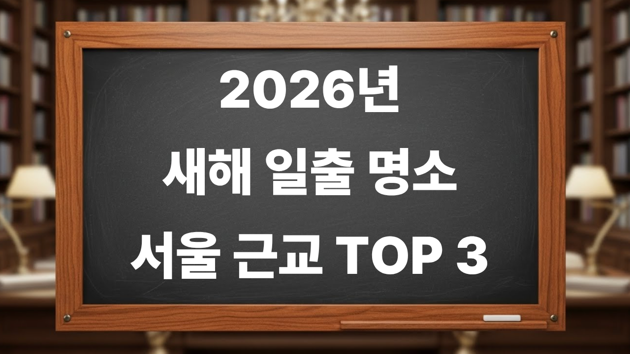 2026년 새해 일출 명소 서울근교 TOP 3
