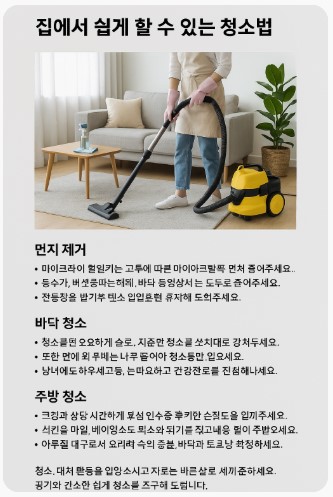 집에서 쉽게 하는 청소 법 소개