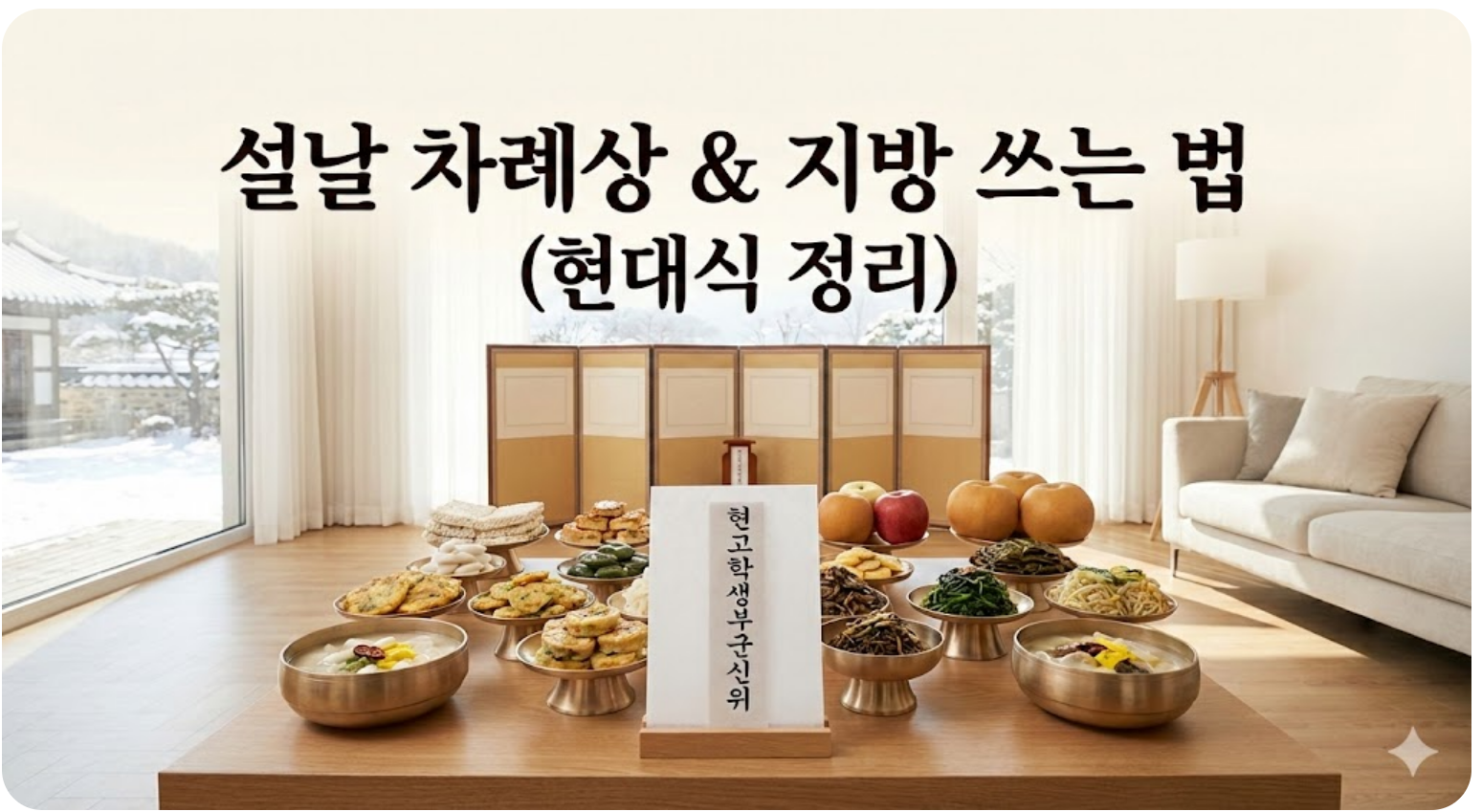 설날 차례상 및 지방 작성법 정리