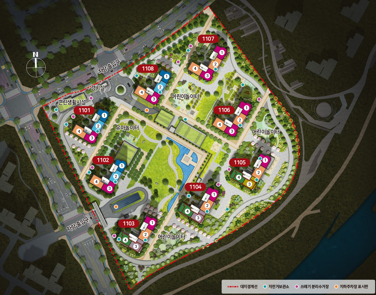 힐스테이트 자이 아산센텀 단지 조감도