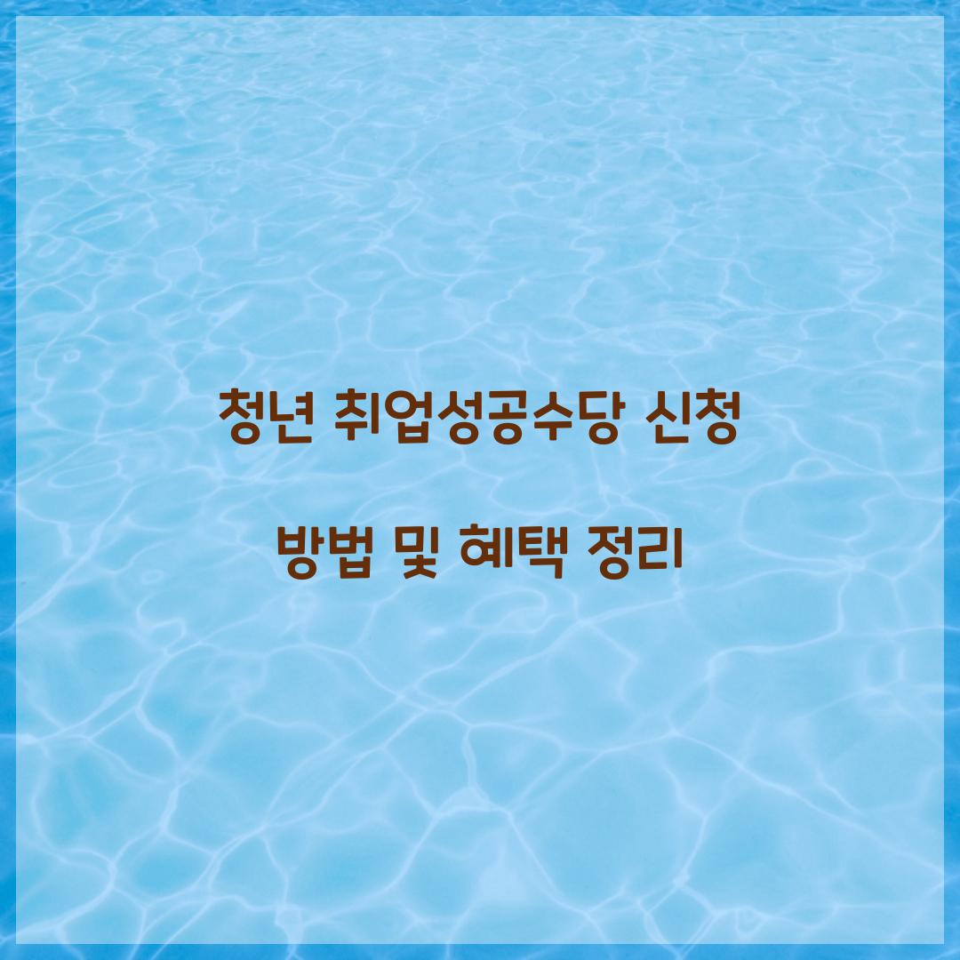 청년 취업성공수당