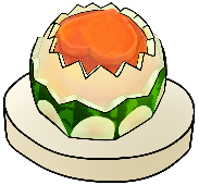 흰과육지그재그 위쪽에 빨간과육으로 하트모양만들기