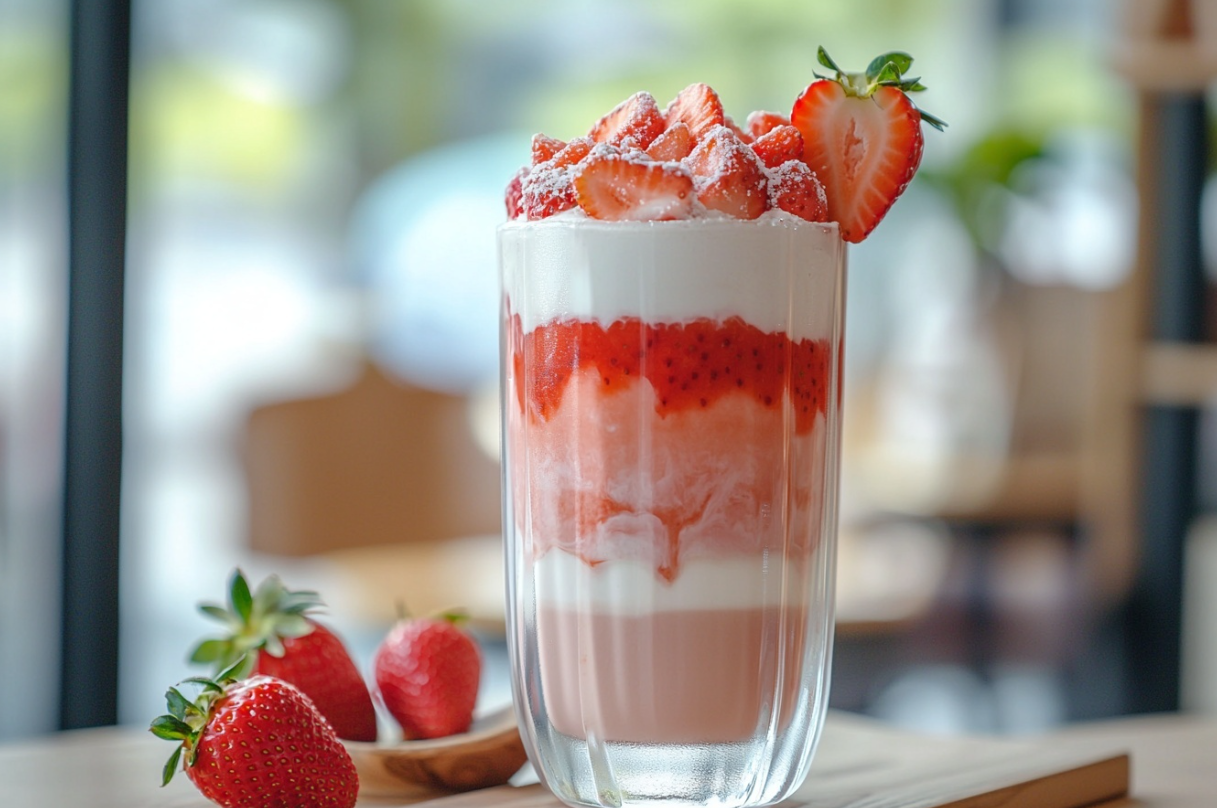 상큼-달콤,-비주얼-끝판왕!-'수제-딸기-라떼'