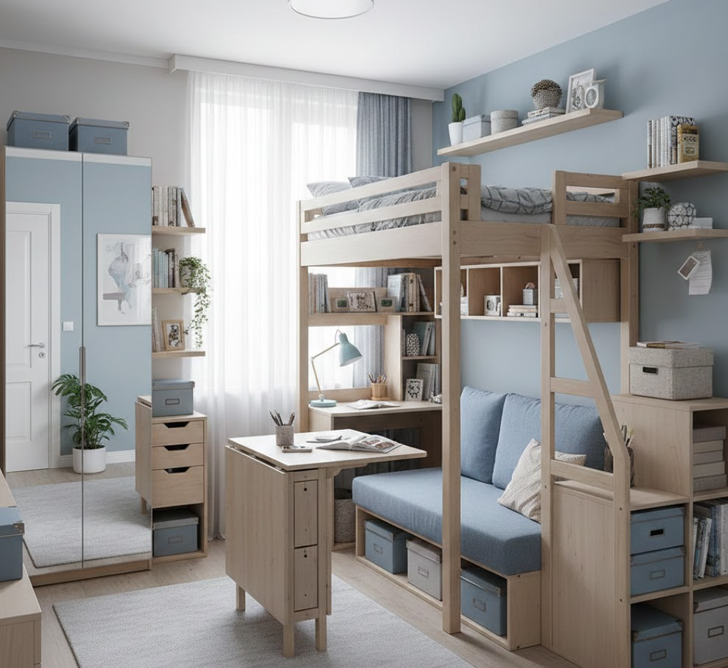 좁은 방, 넓게 쓰는 인테리어 가구 배치 수납 꿀팁