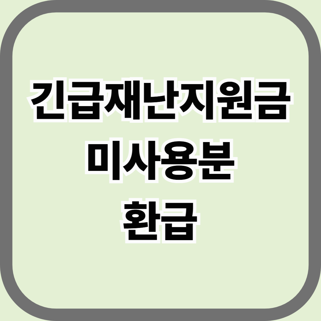긴급재난지원금 미사용분 환급