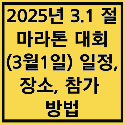 2025년 3.1 절 마라톤 대회(3월1일) 일정, 장소, 참가 방법