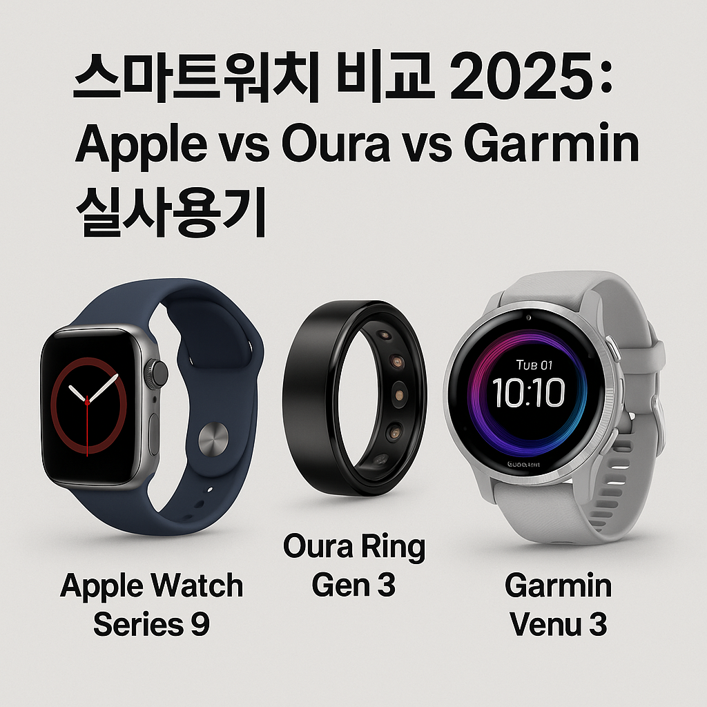 스마트워치 비교 2025: Apple vs Oura vs Garmin 실사용기 관련 사진