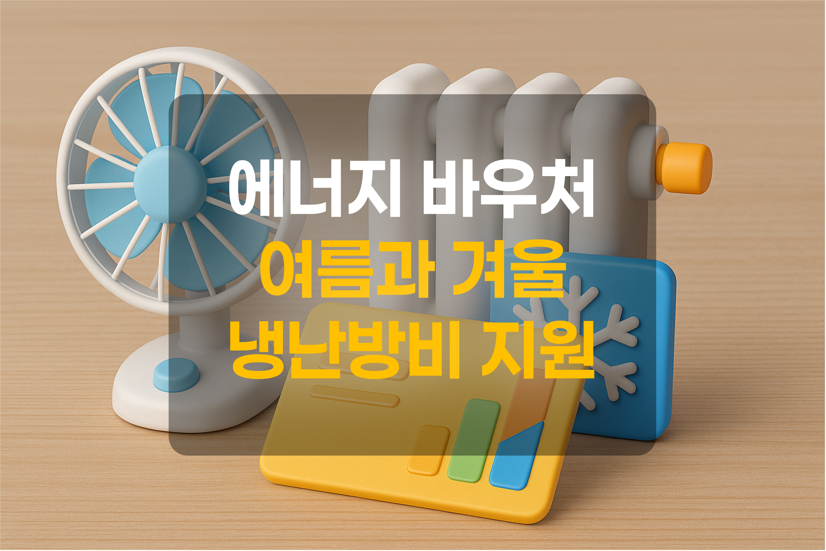 여름과 겨울, 바우처를 이미지화 한 그림