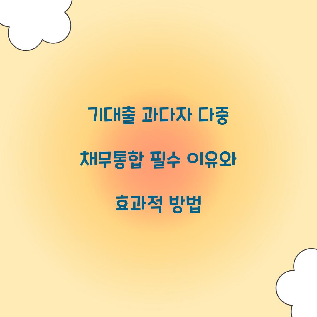 기대출 과다자 다중 채무통합