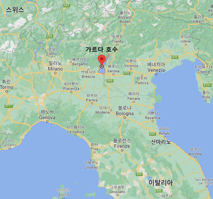 가르다 호수의 위치