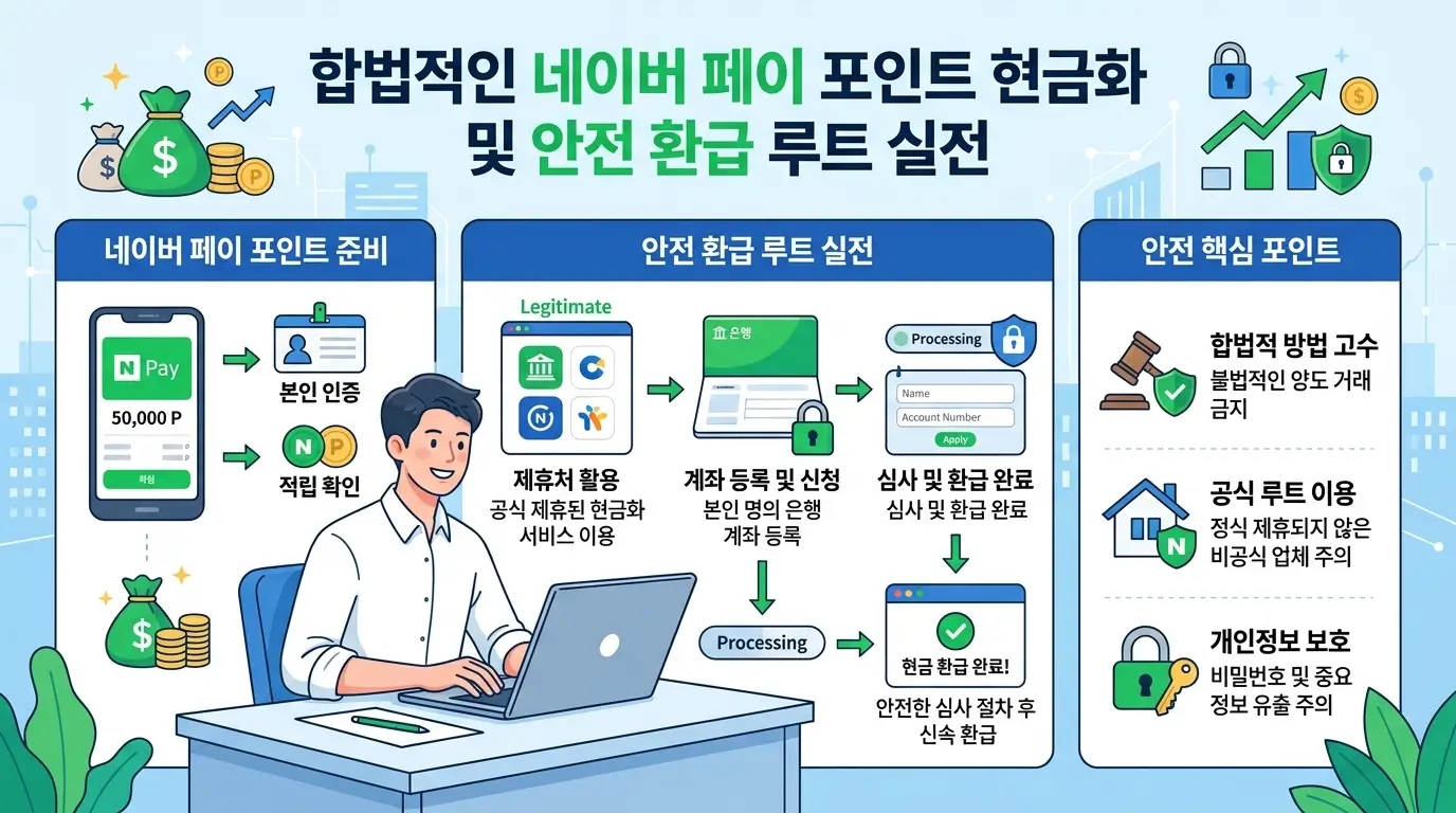 합법적인 네이버 페이 포인트 현금화 및 안전 환급 루트 실전