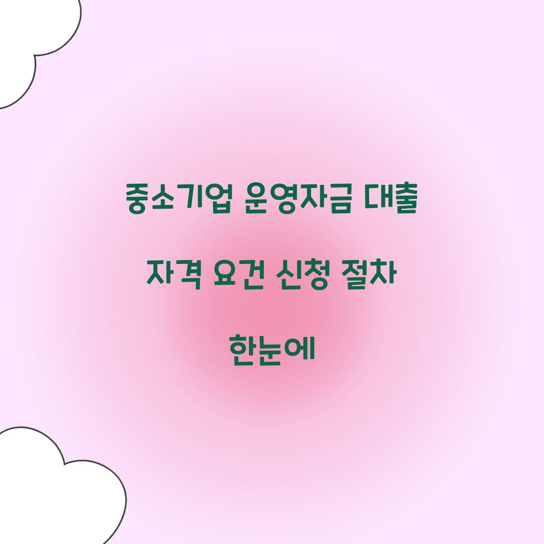 중소기업 운영자금 대출