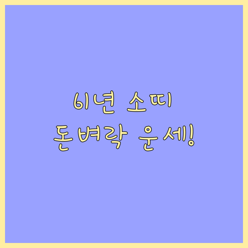 2026년 병오년 61년생 소띠 상세..