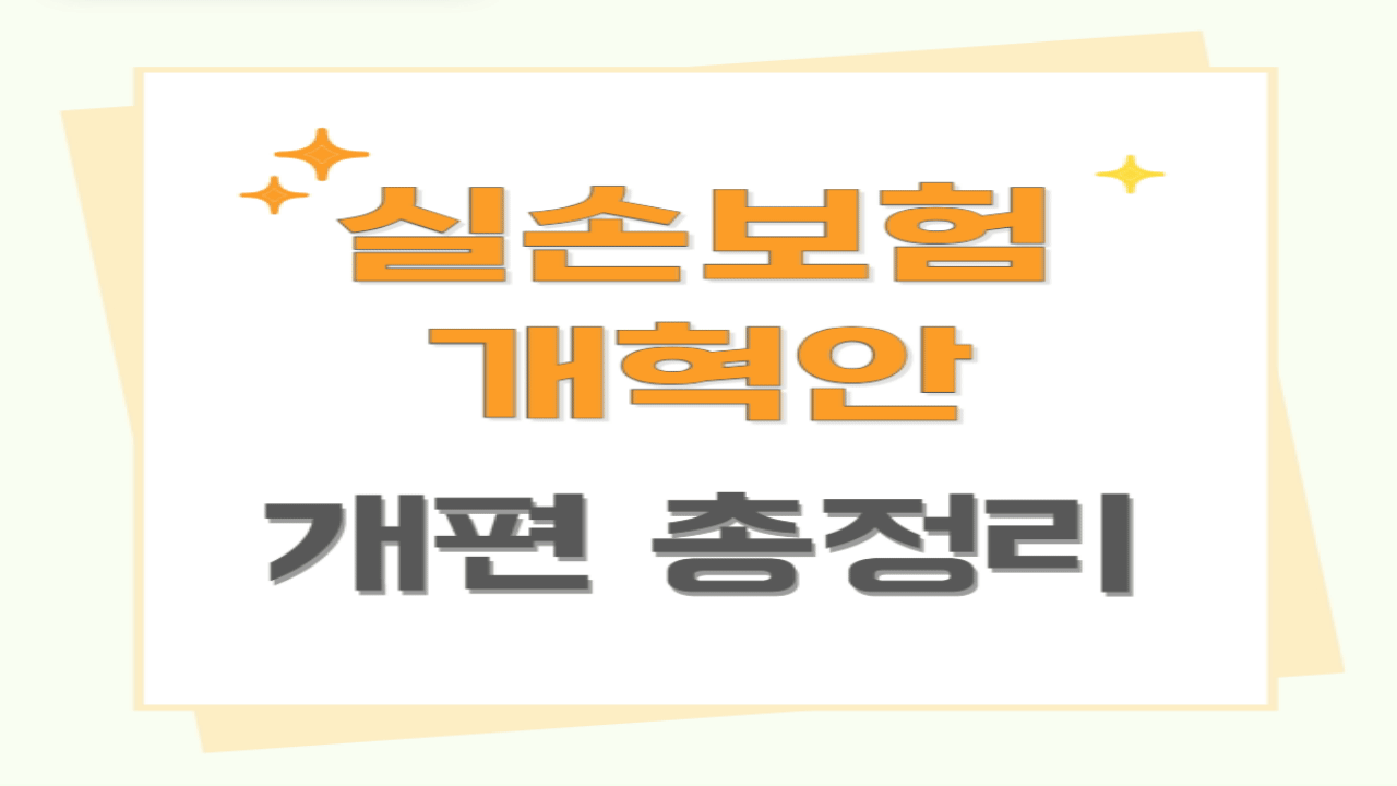 실손보험 개혁안