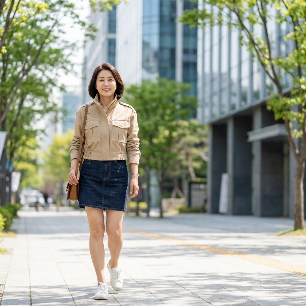 50대 키작녀 봄 자켓 코디