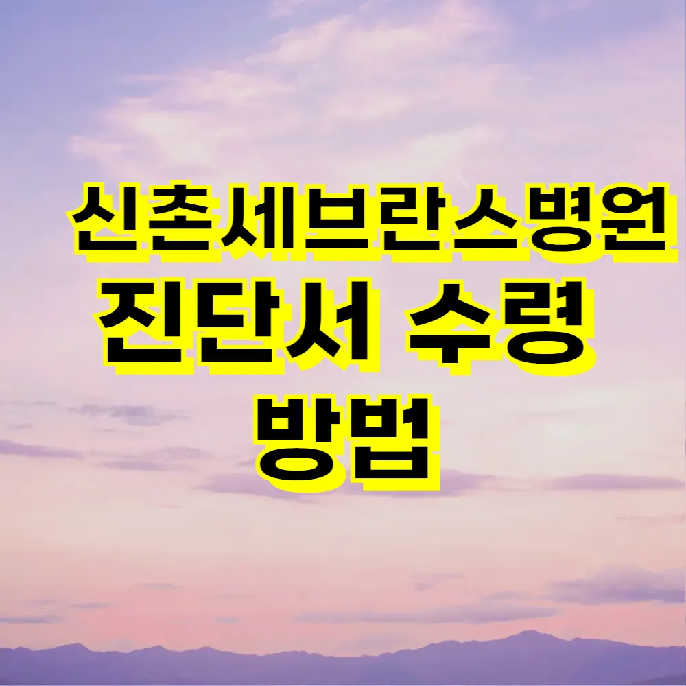 신촌세브란스병원 진단서 수령 방법