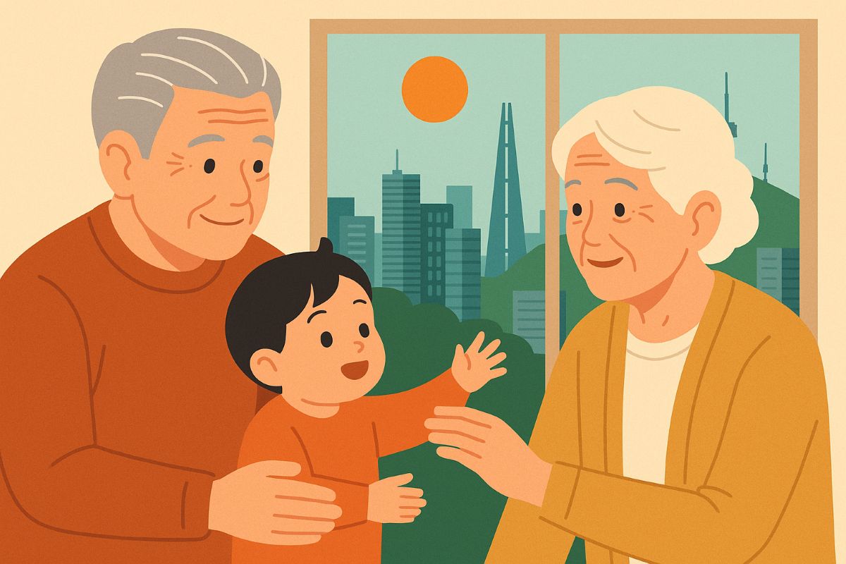 조부모와 아이 놀이
