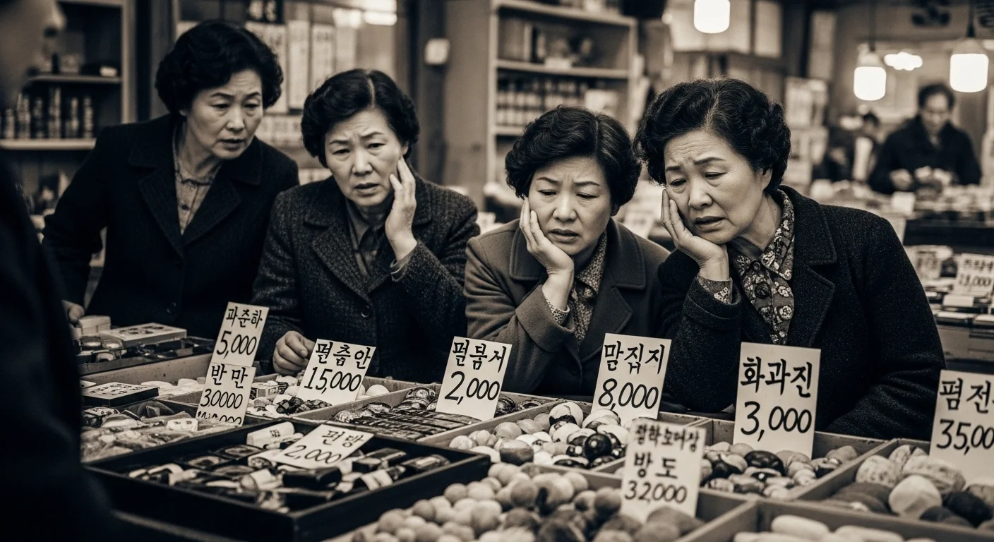 과거 경제 위기 시기, 물가 상승으로 인해 물건을 구매하기 시장의 모습