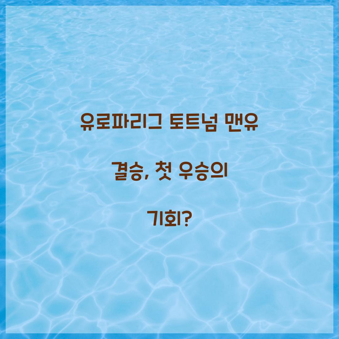 유로파리그 토트넘 맨유 결승