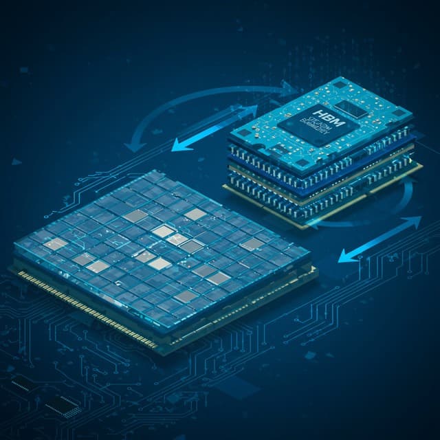 HBM과 데이터 흐름 아이콘