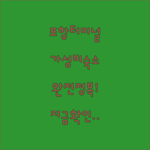 포항 여행 필수 코스 터미널 주변 가..