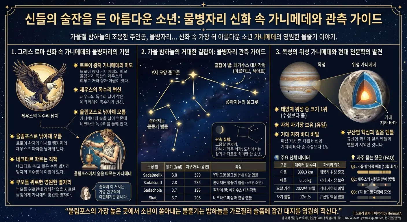 물병자리 신화 속 가니메데와 관측 가이드