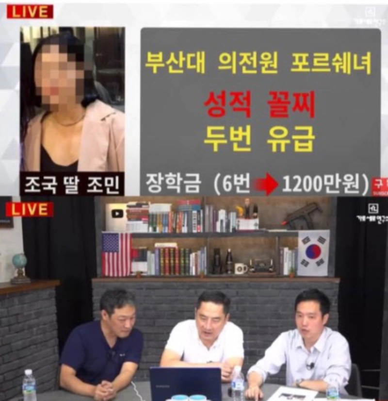 조민 포르쉐 허위사실은 유포한 가세연 강용석, 김세의, 김용호