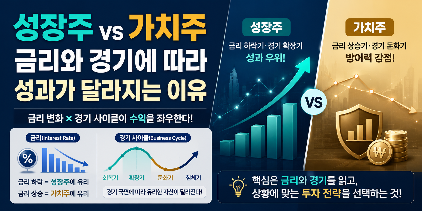 성장주 가치주, 금리와 경기에 따라 성과가 달라지는 이유
