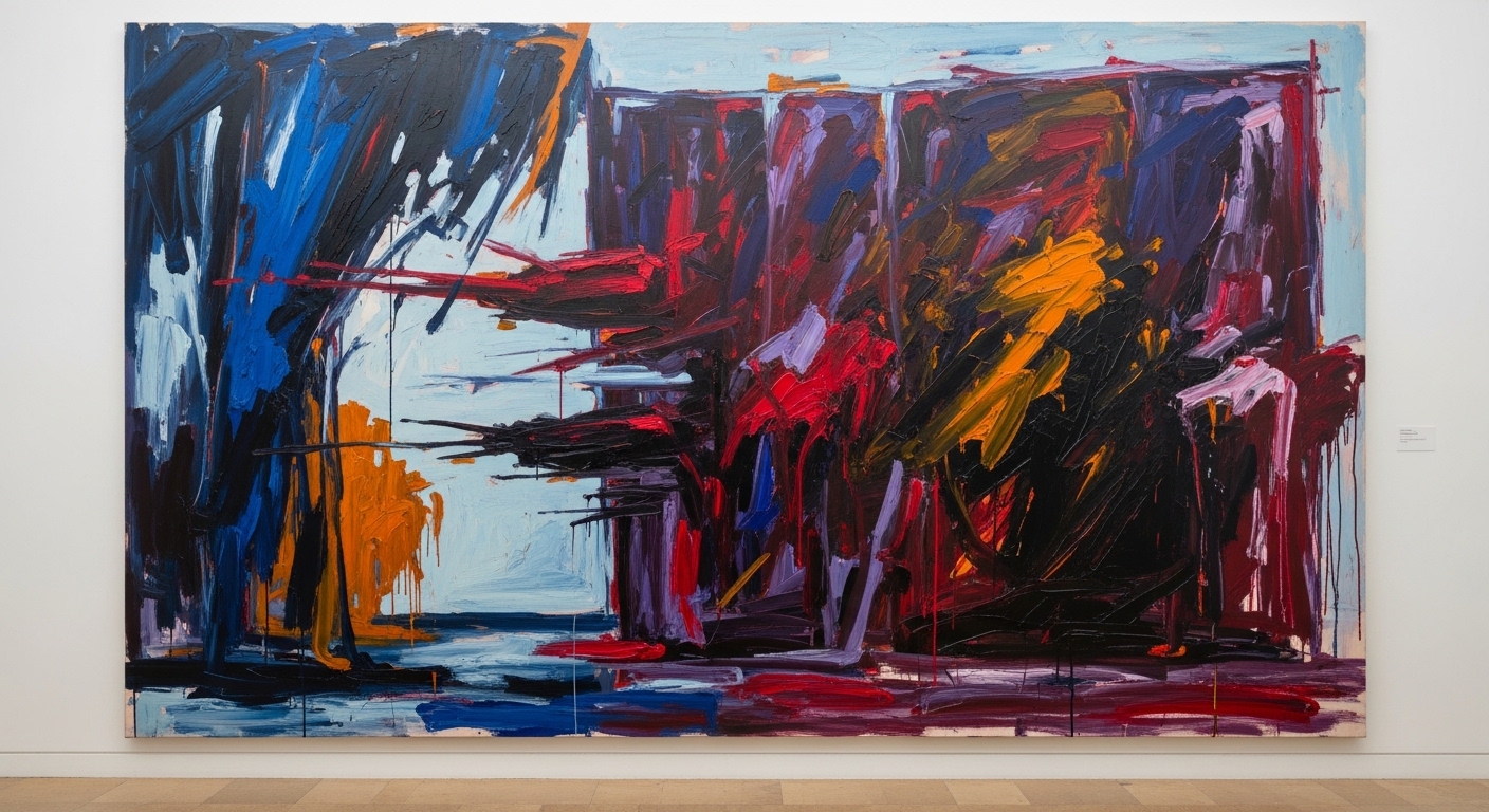 강렬한 색채와 붓 터치가 돋보이는 박신양 작가의 추상화 작품