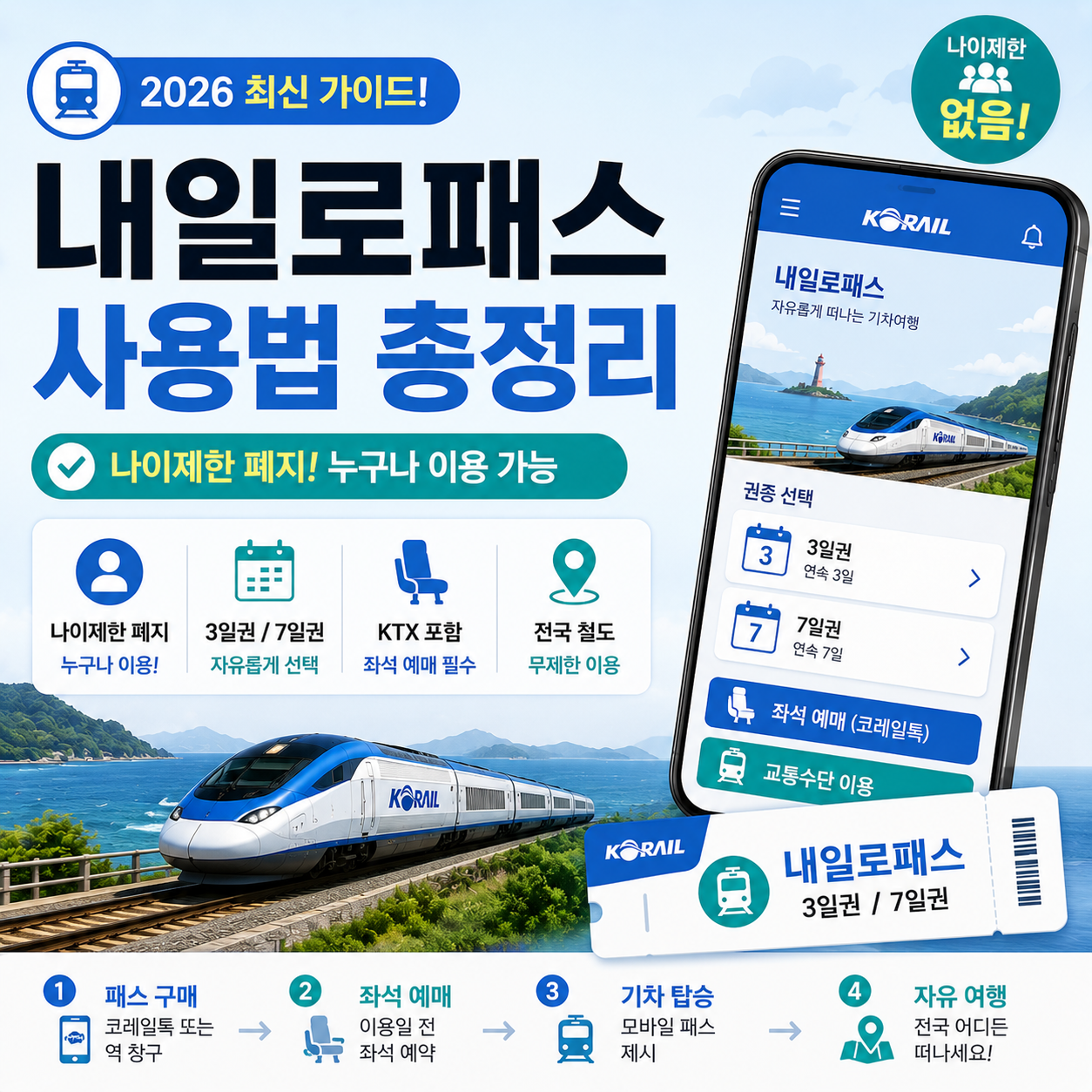 내일로패스 기차 여행 이용 안내 이미지