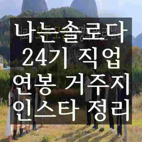 나는솔로다-24기-직업-정리-내용-사진