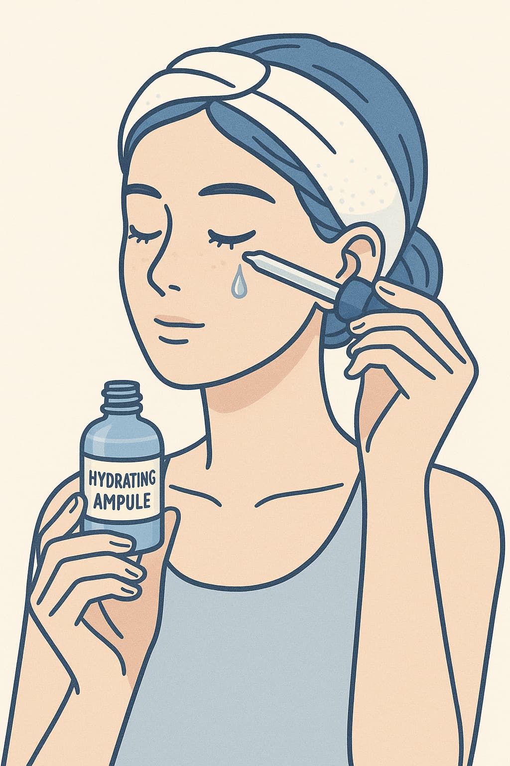 세안 후 쿨링 토너 사용하는 장면