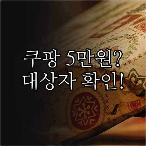 쿠팡 5만원 보상 대상자 체크리스트 ..